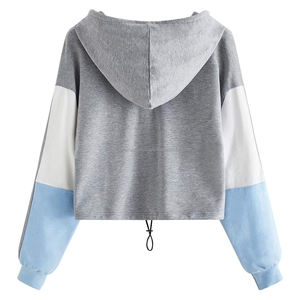 เสื้อฮู้ดครอปผ้าฝ้ายบุขนแกะสำหรับผู้หญิง แขนยาว สวมใส่ได้ทั้งในยิมและนอกยิม ปักโลโก้ตามสั่ง สำหรับฤดูใบไม้ร่วงและฤดูหนาว - Product Image 2
