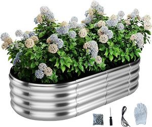 Pots de jardinières Lit de jardin surélevé en métal pour l'extérieur pour légumes, fleurs, herbes Grand bac de jardinage en acier OEM ODM galvanisé - Product Image 3