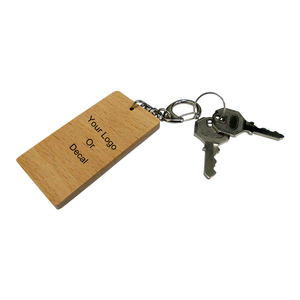 Custom Rectangle Wood Key Chain Floral Holder <b>Ring</b> Charm for Souvenir Gifts - Product Image 5