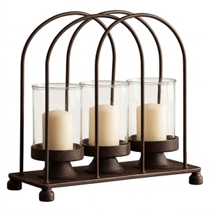 Antique Gold Hand-Casted Metal Construction Horizontal <b>Branch</b> 5-<b>Light</b> Tealight Candle Holder for Table Centerpiece - Product Image 3