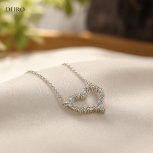 Heart Shape Round Cut Diamond Pendant Necklace 14K Plated Gold <b>Box</b> Chain Romantic <b>Valentine</b> Day <b>Gift</b> Women Jewelry - Product Image 4
