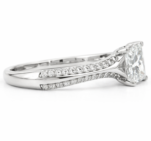 Maravilloso Anillo Solitario de Plata de Ley 925 con Oro Sólido de 10K/14K y Diamante Cultivado en Laboratorio, Anillo de Compromiso con Diamante Princesa - Product Image 2