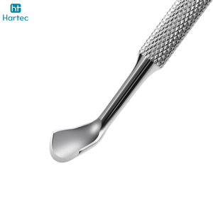 OEM ODM High-Precision Manicure Instrument Stainless Steel Cuticle Nail Pusher With Textured Grip For Professional Salon Use - Product Image 6