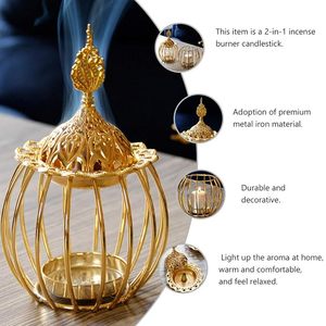 Handmade <b>Gold</b> Metal Decorative Bird Cage Candle Holder <b>Lantern</b> Tabletop Centerpiece Home Decor - Product Image 4
