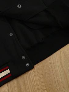College Inspired Varsity <b>Jacket</b> Men's Two-Tone Sleeves 100% Cotton Fleece Lining Windproof Breathable Double Breasted Winter - Product Image 6
