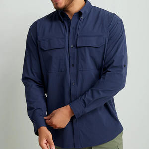 Camisa de Trabajo de Manga Larga para Hombre, Ligera, Transpirable, con Botones, Logotipo Bordado Personalizado, para Pesca - Product Image 1