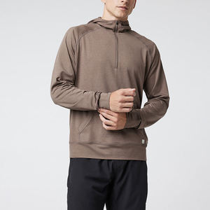 Sweat à capuche mi-zippé premium pour homme, effet dégradé, extensible dans les 4 sens, ultra doux, respirant, séchage rapide, en coton personnalisé, idéal pour le sport et les activités actives - Product Image 1