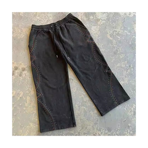 Pantalon de survêtement en toile pour homme, taille mi-haute, coupe droite, tendance, écologique, respirant, séchage rapide, pour les professionnels de la vente en gros - Product Image 3
