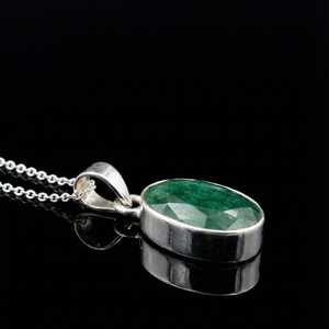 Collier pendentif émeraude taille ovale en argent sterling 925, bijoux en pierres précieuses NIKHIL GEMS, vintage, pour fiançailles, unisexe, cadeau, vente en gros - Product Image 6