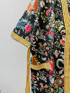 Robe Kimono de Luxe en Coton, Peignoir de Mariage pour Demoiselle d'Honneur, Imprimé Bloc, Hiver/Été, Vêtement de Nuit, Peignoir de Bain, Tenue de Plage, Cadeaux pour Femmes et Hommes - Product Image 3