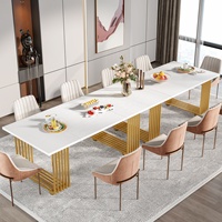 Table à manger rectangulaire Tribesigns de 70,8 pouces, longue, blanche, moderne, pour 6 à 8 personnes, réunion de famille