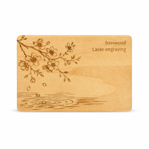 Carte NFC programmable en bois de tilleul NTAG213, carte intelligente RFID personnalisée - Product Image 1