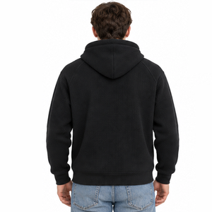 Sweat à capuche en tricot gaufré pour homme, pull personnalisé, sweat à capuche thermique, sweat-shirt décontracté à manches longues, vêtements de sport texturés, streetwear, OEM, ODEM - Product Image 3