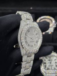 Luxury Vintage Modern Stainless Steel <b>Diamond</b> Hip Hop Automatic Movement <b>Watches</b> VVS1 Bussdown Moissanite Iced for Men Box - Product Image 2