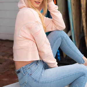 High Quality <b>Winter</b> Women's Hooded Crop <b>Top</b> Hoodies 100% Cotton Fleece Casual Wear Reasonable Price Best Selling - Product Image 4