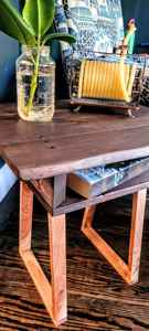 Table d'appoint en bois de qualité supérieure avec étagère ouverte, table d'appoint rustique moderne, meubles en bois naturel pour salon, chambre à coucher - Product Image 2