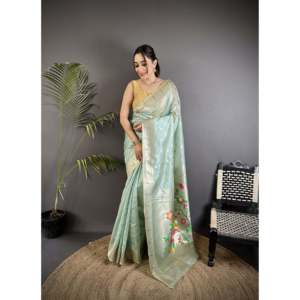 Sari Paithani en tissu épais avec motifs Mina Butti pour mariage - Product Image 4