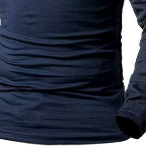 Chemise de chasse décontractée pour homme, col rond, manches longues, logo frontal, 100 % coton jersey, coupe classique, respirante, pour l'extérieur - Product Image 4