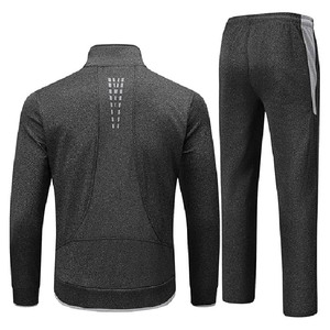 Chándal Deportivo para Hombre en Color Gris con Bloques de Color, Manga Larga, Cuello Alto, Cierre de Cremallera, Estilo Casual para Otoño, Corte Regular con Bolsillos Laterales - Product Image 2