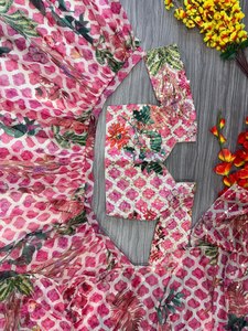 Tissu en Soie Organza Tabby de Qualité Supérieure, Nouveau Design, Motif Coloré et Volumineux, Idéal pour les Fêtes Traditionnelles Indiennes, Vente en Gros - Product Image 5