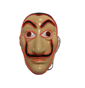 Masque Lumineux <span class=keywords><strong>Dali</strong></span>, Masque EL Halloween, Masque LED Effrayant pour Soirée Cosplay - Product Image 1