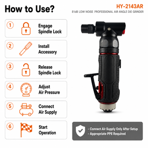 สวิตช์ก้านจับเครื่องเจียรลมแบบเงียบ HY-2143AR พร้อมคันโยกนิรภัย หัวจับขนาด 6 มม. แบบไม่ต้องใช้เครื่องมือ - Product Image 6