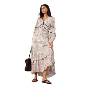 Vestido Maxi Floral Elegante para Mujer, Manga Corta, Estilo Casual - Product Image 1