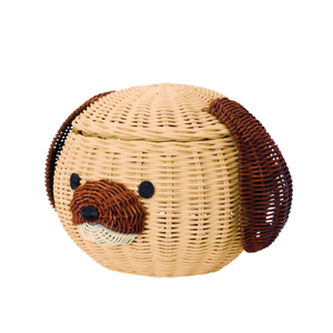 Hot Selling Dog Shape Rattan Kids Room Storage <b>Basket</b> Lovely Animal <b>Wicker</b> Container Box Toddler Bedroom Decor Wholesale - Product Image 3