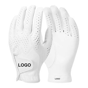 White Perforated Golf Gloves Left Hand Cabretta Leather Non Slip Lightweight Sports Grip Gloves Custom Logo - Product Image 3