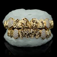 Grillz pour homme plaqué or, style Hip Hop, avec diamant de laboratoire Artine certifié IGI et micro-incrustation de moissanite, design géométrique, bijoux de fête