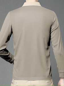 Nouveauté, polo pour homme 100% coton, chemise décontractée à manches longues, respirante, jersey uni, logo personnalisé, pour toutes les saisons - Product Image 2