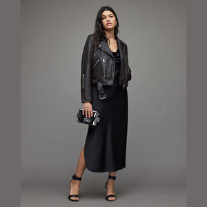 Veste en cuir véritable pour femme, nouvelle mode, coupe courte, imperméable, imprimée et brodée, coupe-vent, très tendance - Product Image 3