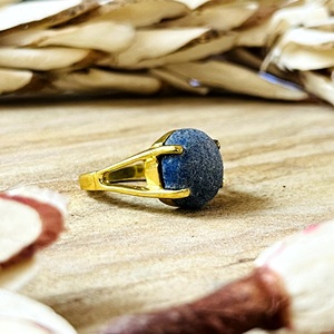 Market Favorite Minimalist <b>Lapis</b> <b>Ring</b> Boho Brass Band Women 18k Gold Plated Chic Solitaire Elegant Statement Wholesale/OEM/ODM - Product Image 1