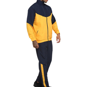 Survêtement pour homme, couleur marine et jaune, style sportif, coupe régulière, respirant, polyester, vêtements d'hiver - Product Image 4