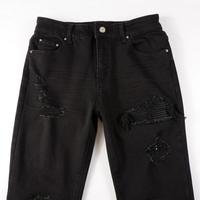 Pantalon en jean droit taille mi-haute pour homme, en mélange de coton confortable, délavé à la pierre, style streetwear tendance, décontracté et d'extérieur, vente en gros et personnalisable