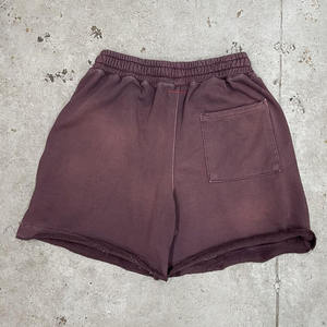 Shorts Jogger Homme Personnalisés en Molleton Français Délavé Effet Usé avec Cordon de Serrage et Motif Uni Style Décontracté - Product Image 2