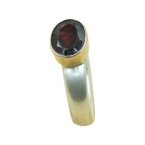 Natural Garnet <b>Ring</b> 925 Sterling Silver Brass Bezel Set <b>Ring</b> Handmade Gemstone <b>Statement</b> <b>Ring</b> Oval Faceted Garnet Jewelryfor her - Product Image 1