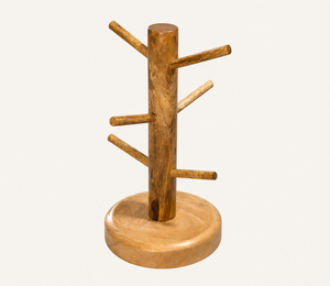 Space-Saving Wooden Coffee Mug Tree <b>Stand</b> For Kitchen Countertop Heavy Duty <b>Tea</b> Cup Rack & Mug Hanger Organizer Natural Wood - Product Image 1