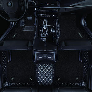 Tapis de sol de voiture de luxe en cuir PU et velours, sur mesure, entièrement couvrants, matelassés losanges, antidérapants, imperméables, OEM ODM - Product Image 4