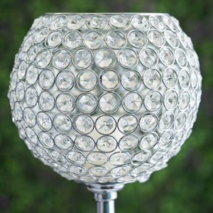 <b>Silver</b> Crystal Ball <b>Candle</b> Stand Aluminum Wedding Valentine's Day Easter Table Centerpiece Durable Handmade Portable <b>Holder</b> - Product Image 2