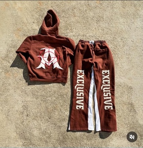 Conjunto de Sudadera y Pantalones Deportivos de Forro Polar Personalizado Premium para Hombre, Cintura Elástica de Spandex/Poliéster, Sudadera con Capucha Bordada Personalizada - Product Image 4