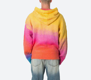Sudadera con Capucha Oversize para Hombre, Tie-Dye, Color Degradado, Tejido de Felpa, Manga Regular, para Otoño - Product Image 2