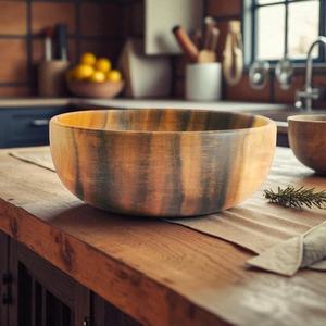 Acacia Wood Salad Bowl Set with <b>Serving</b> <b>Spoons</b>, 3 Piece Rustic Tableware Large Salad Dough <b>Serving</b> Acacia Wooden Bowl With <b>Spoon</b> - Product Image 4