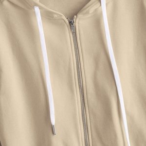 Lightweight <b>Winter</b> Knitted Anti-Wrinkle Crop <b>Top</b> Hoodie for Women Front 100% Organic Cotton Designed for Active Lifestyle Sports - Product Image 2