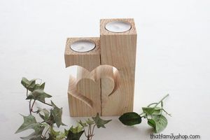 Magnifique porte-bougie en bois pour la décoration de la maison, support à bougie rustique artisanal et centre de table pour salle à manger, salon - Product Image 6