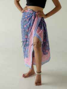 ผ้าโสร่งลายดอกไม้สำหรับผู้หญิงผ้าคอตตอนแท้สำหรับใส่ชายหาดขนาดใหญ่คลุมตัวสำหรับบิกินี่ผ้าพันคอสไตล์ชุดว่ายน้ำอุปกรณ์ป้องกัน - Product Image 2