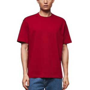 High Quality Customized Short Sleeves Cotton <b>Tshirt</b> Print on Demand Graphic T-shirts Red <b>Plain</b> Personalized Men's T Shirt - Product Image 3