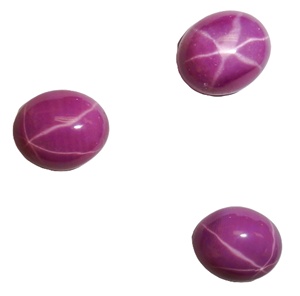 Rubis étoilé ovale 10x12 mm 6 carats, cabochon opaque poli créé en laboratoire avec effet étoile à 6 branches pour la fabrication de bijoux - Product Image 4