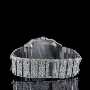 Reloj Mecánico Automático Cuadrado de Lujo con Diamantes, Esfera con Números Romanos, Fecha, Acero Inoxidable, Unisex - Product Image 5