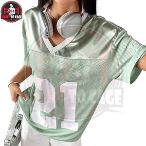 Camiseta Deportiva de Verano para Mujer, Personalizada, de Fútbol Americano, con Cuello en V, Tejido de Malla, Transpirable, Ligera y que Absorbe la Humedad - Product Image 3